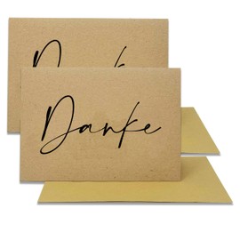 Pusteblume Grusskarten 2 x Natural Recycled Cardboard Thank You Cards with Envelopes - Thank You Card