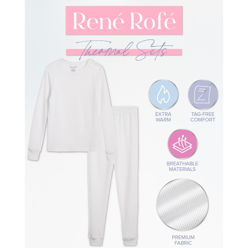 Rene Rofe Conjunto de ropa interior térmica para niña -