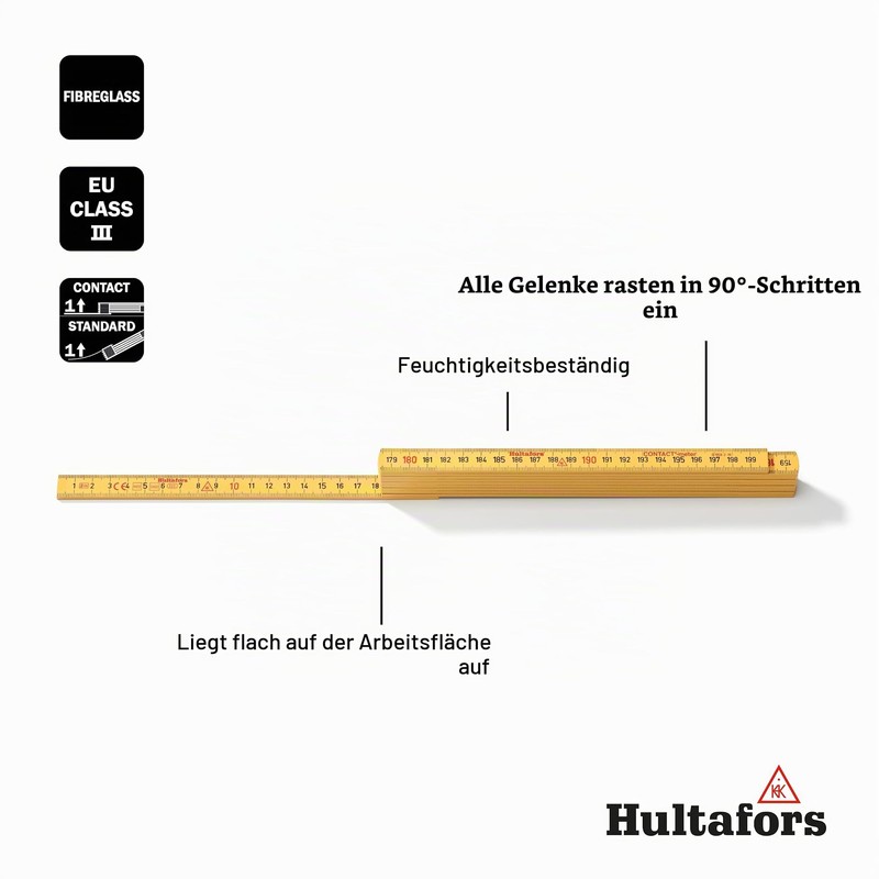 Contactmeter 2 m Fibreglass I Hultafors I Made in EU