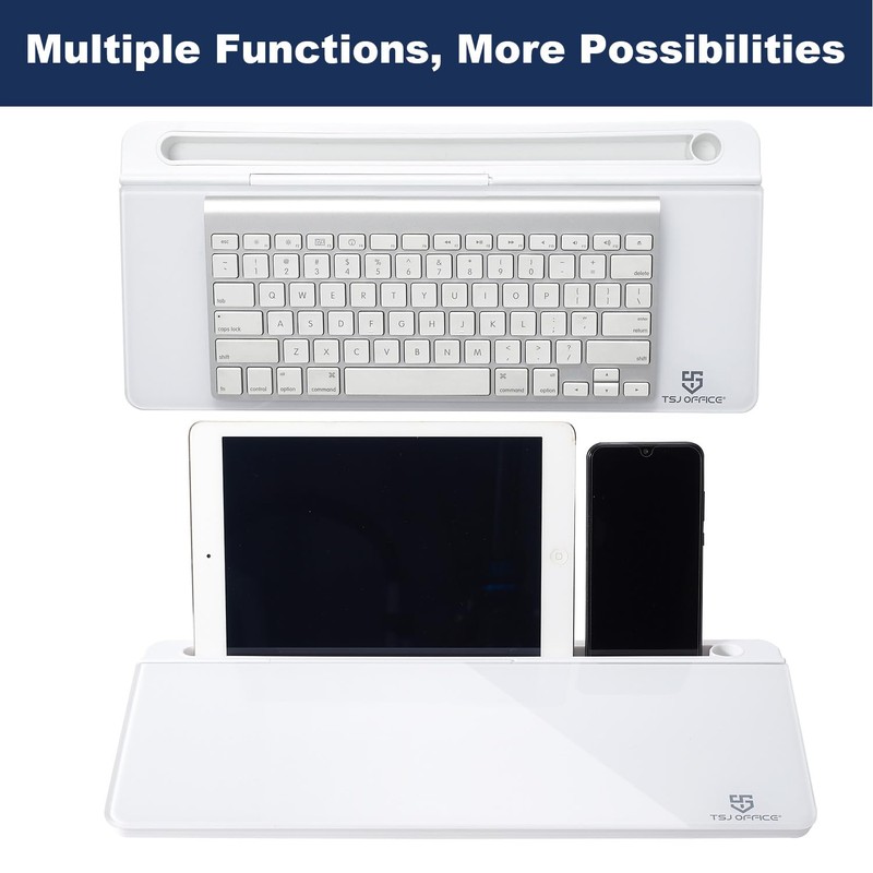 TSJ OFFICE Small Desktop Whiteboard -Glass Dry Erase Board Computer