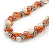 Avalaya Exquisite Faux Pearl & Shell Composite Silver Tone Link