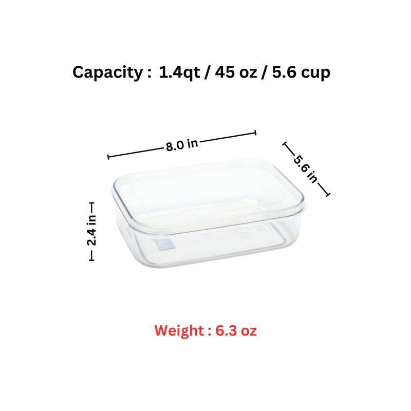 Lustroware Micro Clear Transparent Food Storage Containers with Lids –