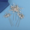 Wekicici Crystal Bride Wedding Hair Pins Floral Pearl Flower Hair