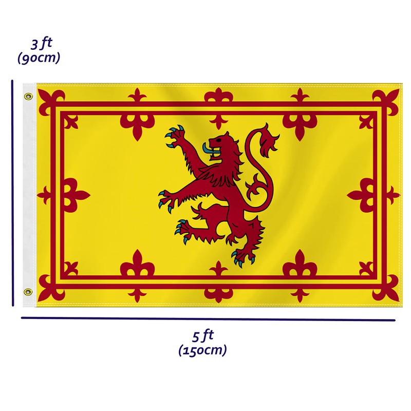3×5 FT Scotland Rampant Lion Flag,Large Scottish Outdoor Banner,75D Scotsman
