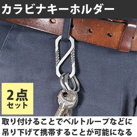 HAMILO Titanium Alloy Carabiner Keychain Spring Free Design Car Key Set of 2