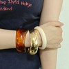 VIRAVENTO Chunky Acrylic Bangle Gold Bracelets Set for Women Resin