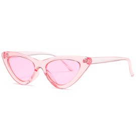 kimorn Cat Eye Sunglasses Women Clout Goggles Kurt Cobain Retro Sun Glasses K0566 (Pink)