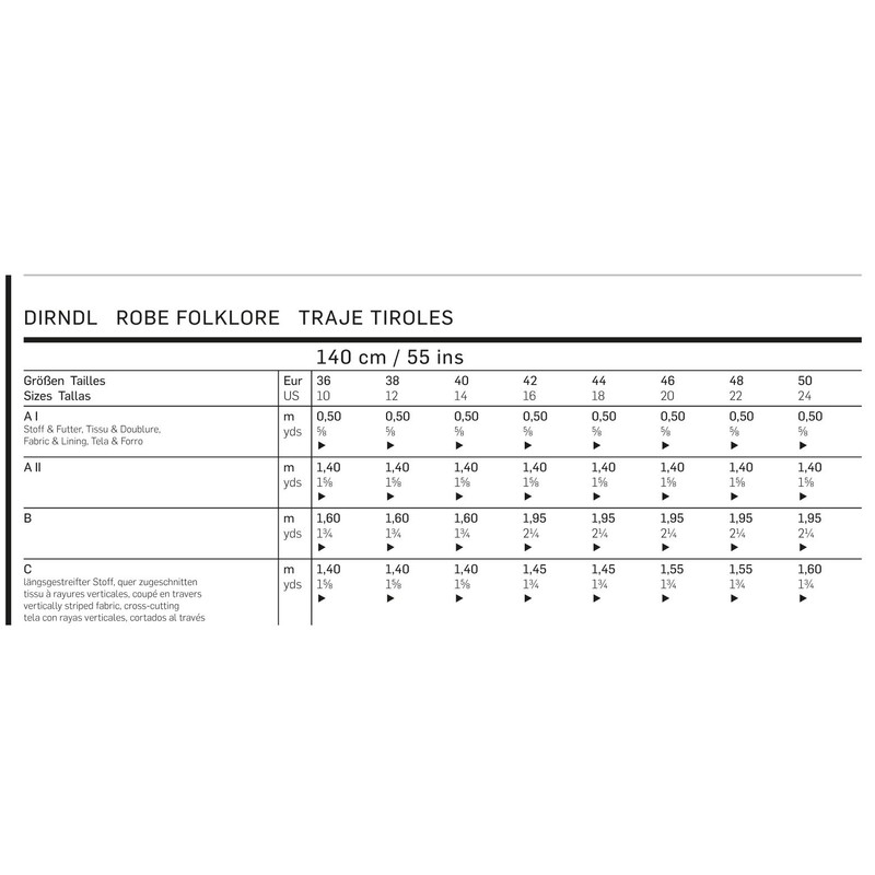 Burda Folklore B7443 Dress Sewing Pattern 19 x 13 cm