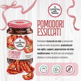 Conserve della Nonna – Pomodori Essiccati Sott’olio, 1 Vasetto, Pomodori Selezionati Aromatizzati con Aglio, Capperi, Peperoncino ed Erbe Mediterranee, Senza Glutine, Senza Conservanti, Senza Aromi