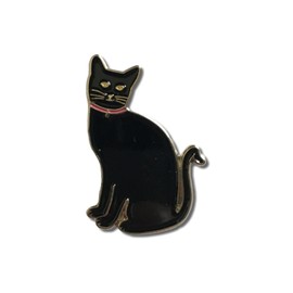 GBJUK Black Cat Enamel Pin Lapel Badge with Butterfly Clasp Back