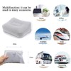 Inflatable Travel Foot Rest Pillow, Head Pad, Soft Flocking Pillow,