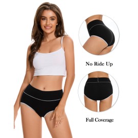 Migbean Womens Underwear Cotton Panties for Women Pack Tummy Control Plus Size Underwears Briefs 2/5