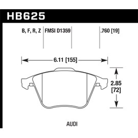 Hawk Performance (HB625B.760) High Performance Street 5.0 Brake Pad
