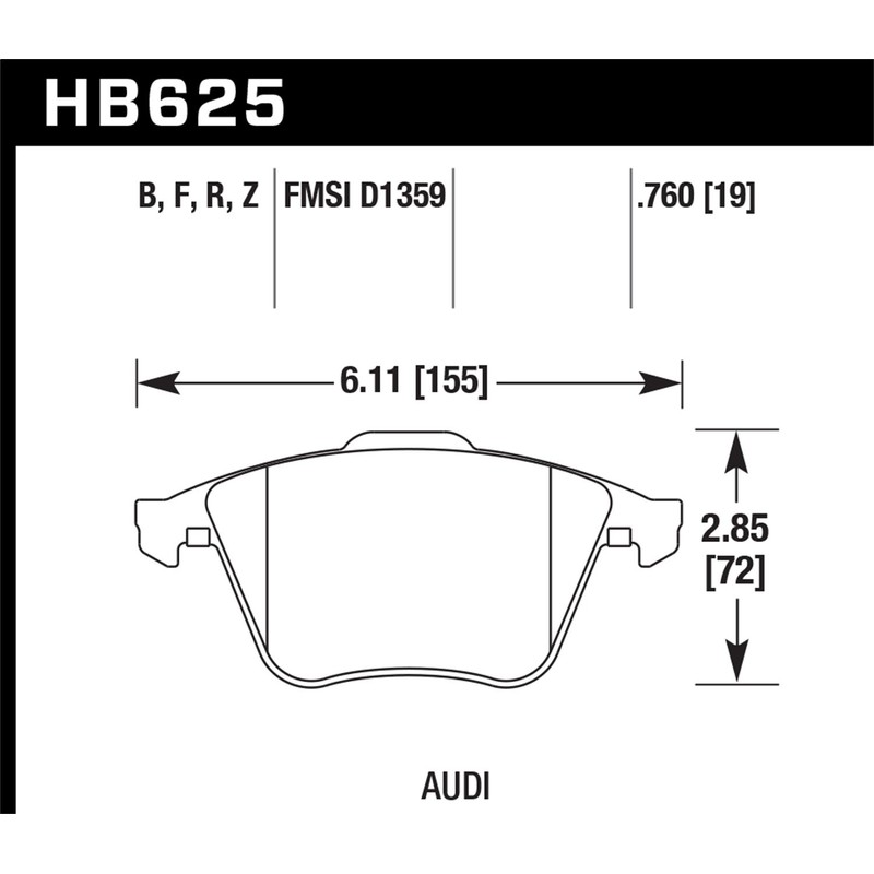 Hawk Performance (HB625B.760) High Performance Street 5.0 Brake Pad