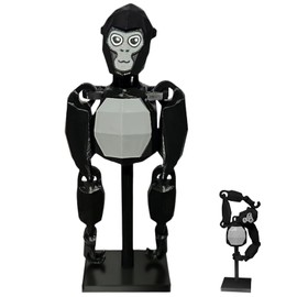 Gorilla Tag Toy, Gorilla Tag Fidget Toy for Kids, Flexible Gorilla Tag Figurine, Creative Gorilla Tag Party Decorations, Collectible Figurines for Stress Relief, Home Offices Desktop Decoratio (Black)