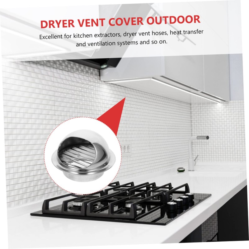 Healeved Round Stainless Steel Dryer Vent Cover Outdoor Exhaust Grille