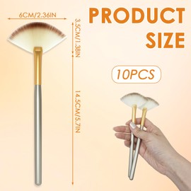 Facial Brushes Set of 10,Professional Face Mask Applicator with Comfortable Wooden Handles,Ideal for Masks, Creams, and Blending,Suitable for picking up residual powder, highlighter and blush