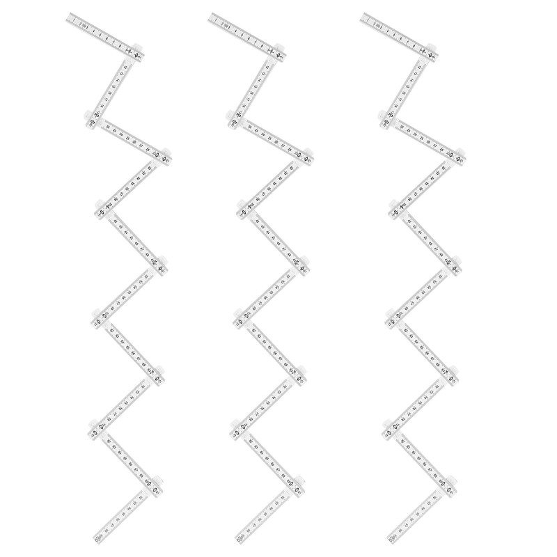 3Pcs Folding Ruler DIY Multi Angle Ruler Linear Measurement for