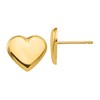 14K Solid Yellow Gold Heart Love Stud Earrings