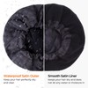 Shower Cap for Men Black Bath Cap, Reversible Large Waterproof