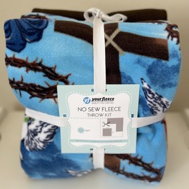 Holy Prayers for Peace Anti-Pill Premium No-Sew Throw Fleece Fabric Kit (50x60)