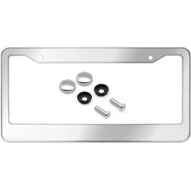BLVD Heavy Duty Stainless Steel Metal License Plate Frame Including Mounting Hardware