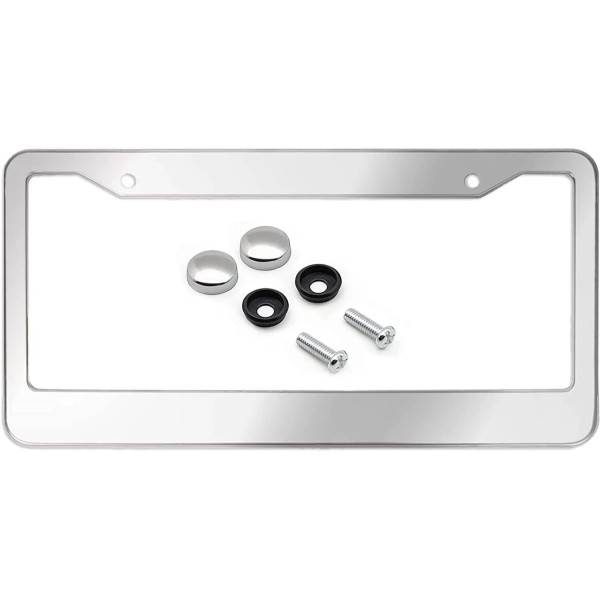 BLVD Heavy Duty Stainless Steel Metal License Plate Frame Including