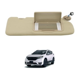 Tiny Force Front Right Passenger Side Sun Visor Beige with Makeup Mirror with Lights RH Compatible with Honda CRV CR-V 2017 2018 2019 2020 2021 2022 Replace 83230TLAA61ZA 83230-TLA-A61ZA