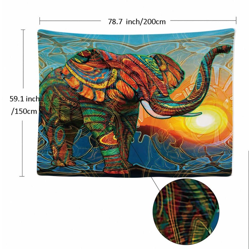 Ulticool - Elephant Sun Boho Bohemian - Wall Hanging -
