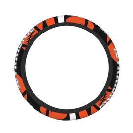 Universal 15 inches Football Fan Steering Wheel Cover | Non-Slip & Washable Design | Sporty Automotive Accessories for Car Enthusiasts