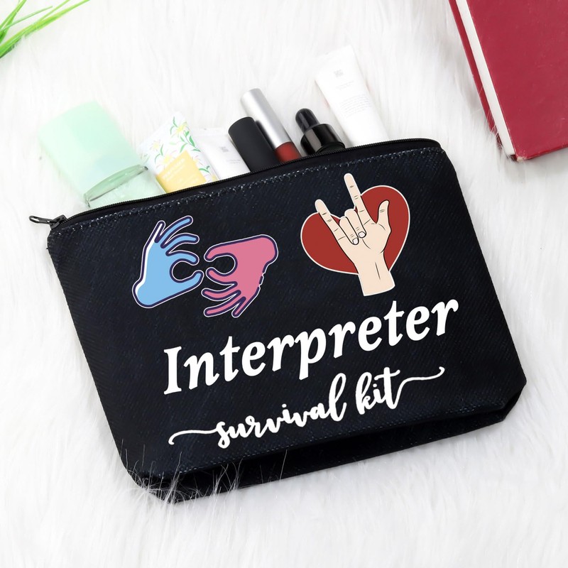 Interpreter Zipper Pouch Interpreter Survival Kit Gift Makeup Bag for