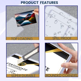 Performore 11" x 8.5" Heavy Duty Rigid Print Crystal-Clear Toploader Frame - Hold, Protect, Store, Display Photographs, Prints and Documents (250 Pack) 10 Packs of 25