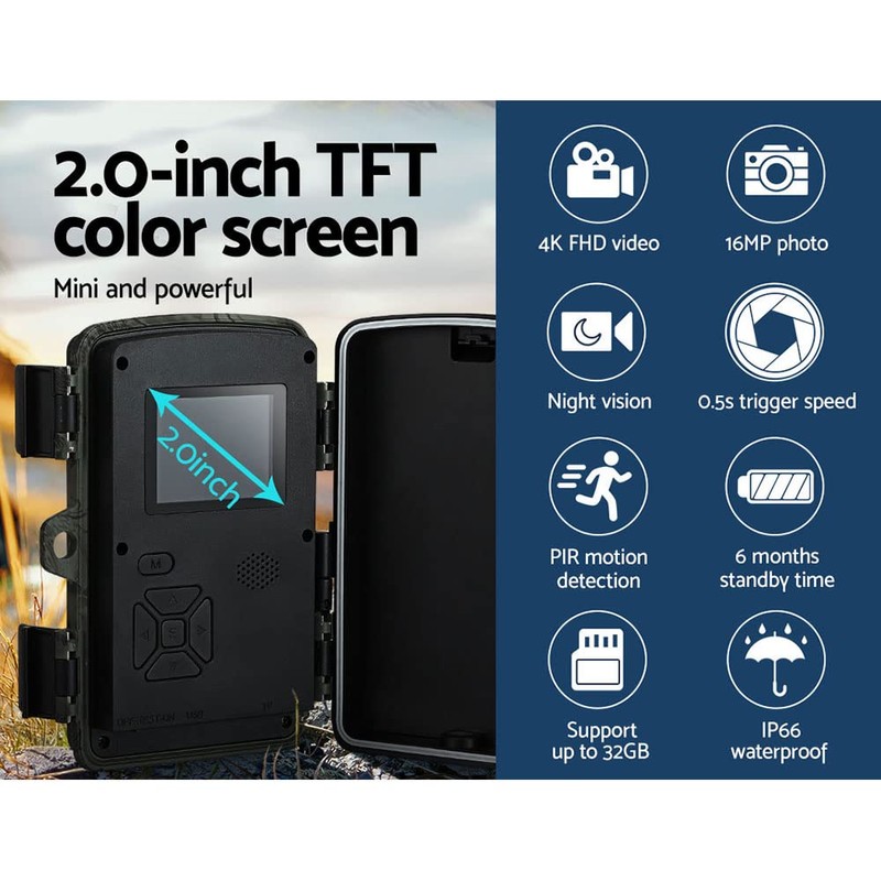 UL-TECH Trail Camera, 4K 16MP Wildlife Cameras Hunting Game Security