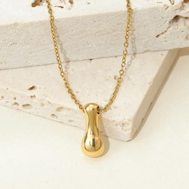 Viwind Letter Pendant Necklace Women's Chain 18 Carat Gold A-Z Necklace for Women Bubble Letter 48 cm Adjustable with Gift Box, Stainless Steel, No Gemstone