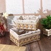 3 Pack Small Wicker Baskets with Lid & Liner, Paper