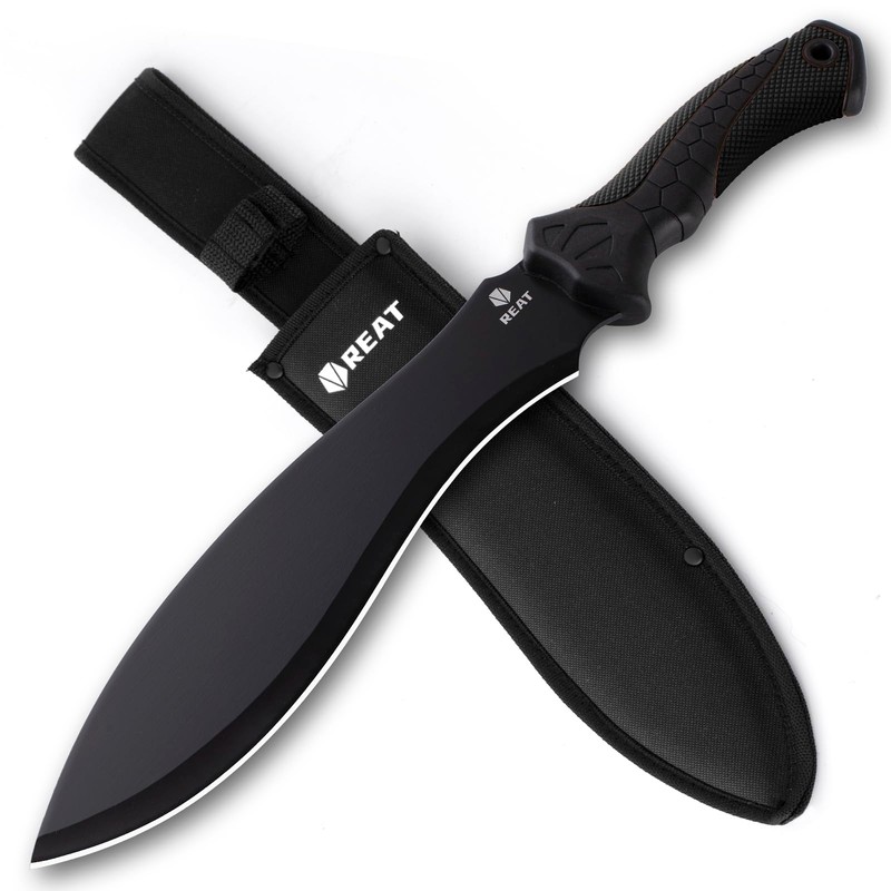REAT Gardenging Machete, 17" Heavy Duty Machete with Sheath, Ergonomic
