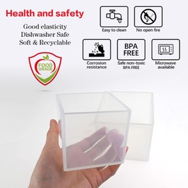 Large Square Resin Molds-Large Cube Silicone Casting Molds for DIY Art Epoxy Resin,Transparent Deep Square Silicone Molds for Resin Casting,4 Inch and 3Inch,2 Pack