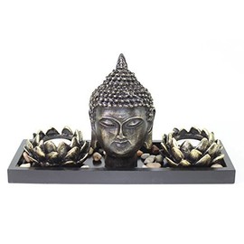 Zen Garden Buddha Table Top Candle Holder (Lotus)