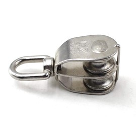M20 Wire Rope Double Pulley Block 304 Stainless Steel Roller Pulley Bearing Roller Pack Of 2 Loading:75KG