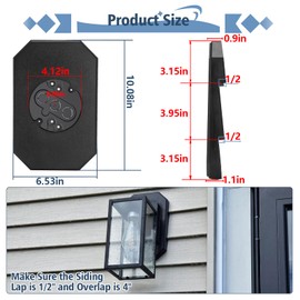 Siding Mounting Kit, 8141DBL Outdoor Fixture Mounting Block with Built-in Electrical Box for 1/2 in. Double and 4 in. Siding (Black)