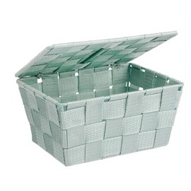 Wenko Adria Storage Basket with Lid, mint, 14 x 19 x 10 cm