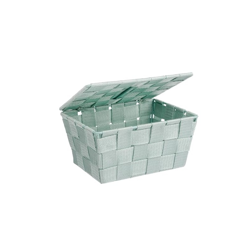 Wenko Adria Storage Basket with Lid, mint, 14 x 19