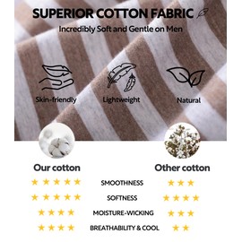 DAVID ARCHY Mens Pajamas Set Cotton Long Sleeve Sleepwear Lounge Wear Pants with Pocket Striped Henry Collar (M, Heather Dark Coffee)