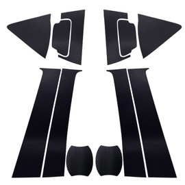 Start Side Universal Sticker For Vezel Car Carbon Style Cover Rear Door Knob Side Pillar Left and Right Set Protective Sticker (Rear Knob + Front Door Knob + Side Pillar Set)