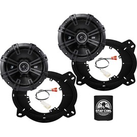 KICKER Speakers 6.5 inch for Toyota 4Runner 2003-2009 Upgrade Kit - Pair of DS Series with Adapters and Harness, Coaxial 6 1/2 Car Audio Front Door Speaker DSC650, 43DSC6504