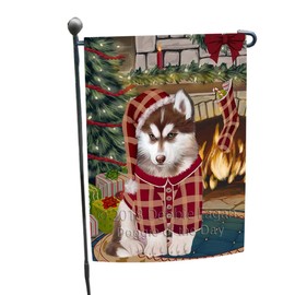Doggie of the Day Siberian Husky Dog Garden Flags - Christmas Stocking was Hung - Double Sided - Yard Porch Lawn Spring Decorative Gift - Home Decor 12 1/2"w x 18"h - GFLAG50778