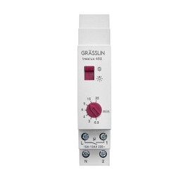 Grässlin 18.13.0001.1 Trealux 450 – Stair Light Timer Switch for Indoor and Outdoor Use, 230 V 3 or 4 Wire Mounting on DIN Rail