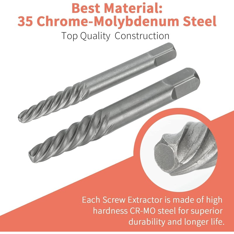 LudoPam 10 Pieces Screw Extractor and Left Hand Drill Bits