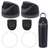 ARefugen 2 Pack Replacement Lid Set for Owala Freesip - No Leakage Replacement Lid Cap Accessory Contain 2 Stoppers and 2 Seal Circle, Compatible with Owala Cup for 24/25/32/40oz Bottle (Black)