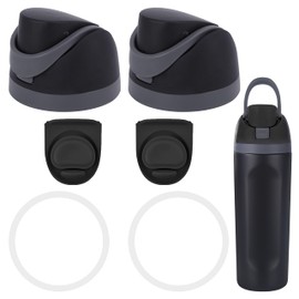 ARefugen 2 Pack Replacement Lid Set for Owala Freesip - No Leakage Replacement Lid Cap Accessory Contain 2 Stoppers and 2 Seal Circle, Compatible with Owala Cup for 24/25/32/40oz Bottle (Black)